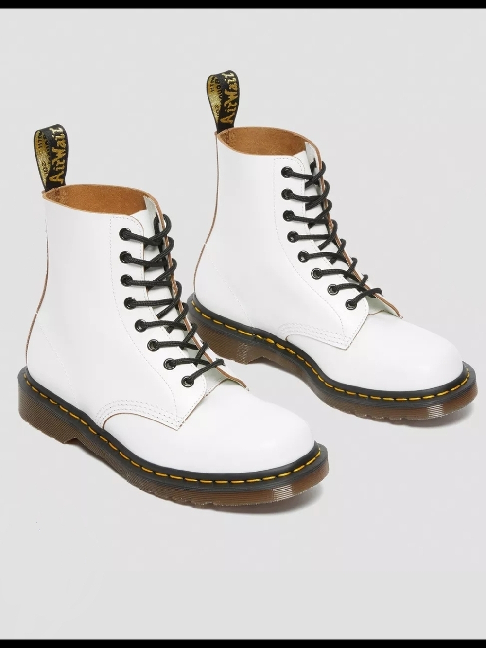 Dr. Martens 1460 Smooth Leather Lace-Up Boots in White